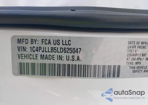 2020 Jeep Cherokee Latitude Plus Fwd from USA, damaged, VIN 1C4PJLLB5LD625047